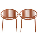 Stackable Outdoor Chairs With Breathable Plastic Backrest (Set of 2)