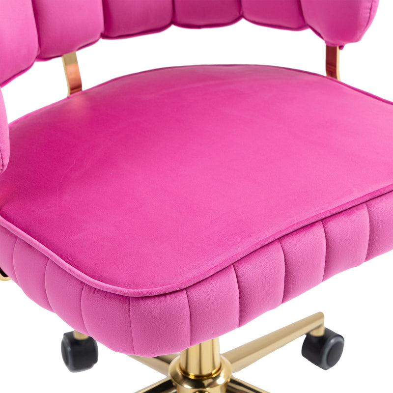 Modern Velvet Home Office Desk Chair With Adjustable Height And Swivel Wheels