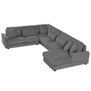 Oversized Sectional Sofa U - Shaped Sofa Couch Modern Sofa Upholstered In Soft Corduroy With A Chaise Lounge For Living Room