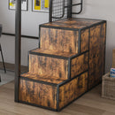 Heavy Duty Full Loft Bed With Desk & USB Charging Metal Frame With Storage Drawers And Staircase - Black