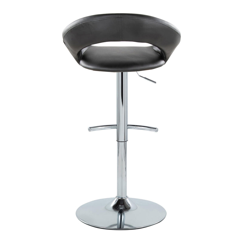 Posh - Contemporary Adjustable Barstool With Swivel With Rounded T Footrest (Set of 2)