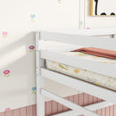 High Loft Bed With Inclined Ladder, Guardrails