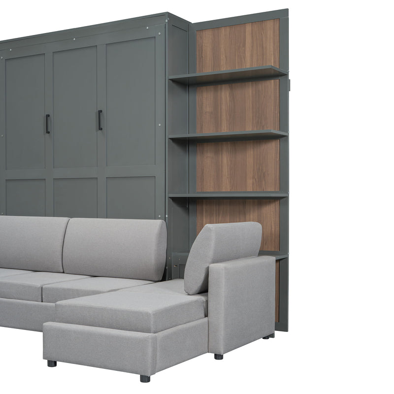 Murphy Bed With Sofa And Shelves
