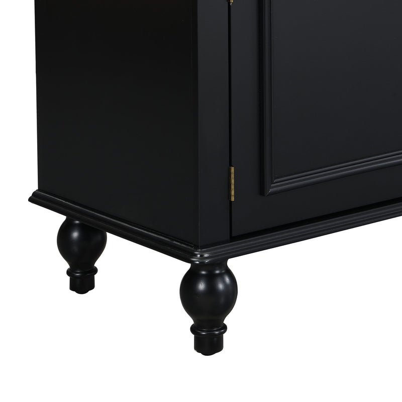 TV Stand For TVs Up To 80", Entertainment Center With Open Compartment