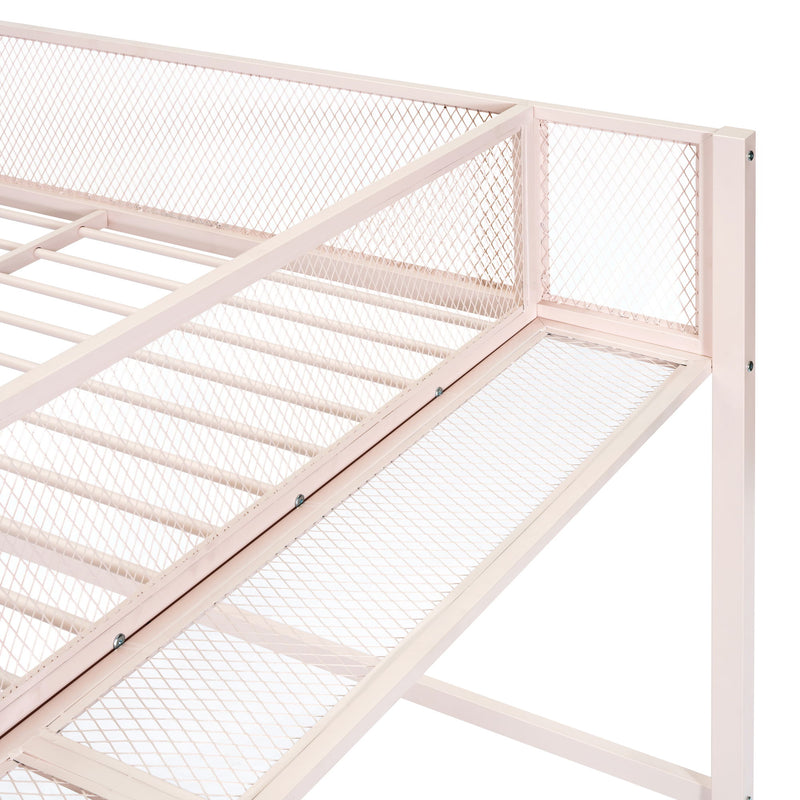 Loft Bed With 4 Tier Shelves And Storage