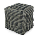 Walle - Fabric Square Pouf Ottoman And Floor Cushion Teal - Blue