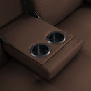 Futon Sofa Bed With Armrest Two Holders Wood Frame, Stainless Leg