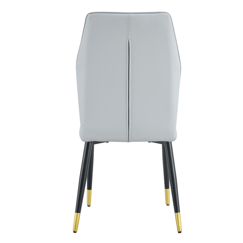4 Modern Dining Chairs With Stylish Patterned Backrest And Metal Legs