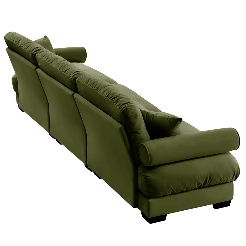 Modern Oversize Sofa With Cloud Like Comfort, Featuring Waist And Throw Pillows