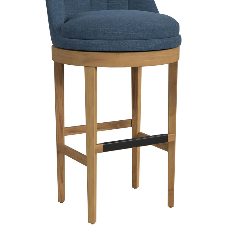 Carmen - Swivel Bar Stool (Set of 2) - Natural / Blue