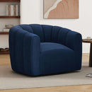 Serenizia - Upholstered Velvet Swivel Chair With Channel Tufted