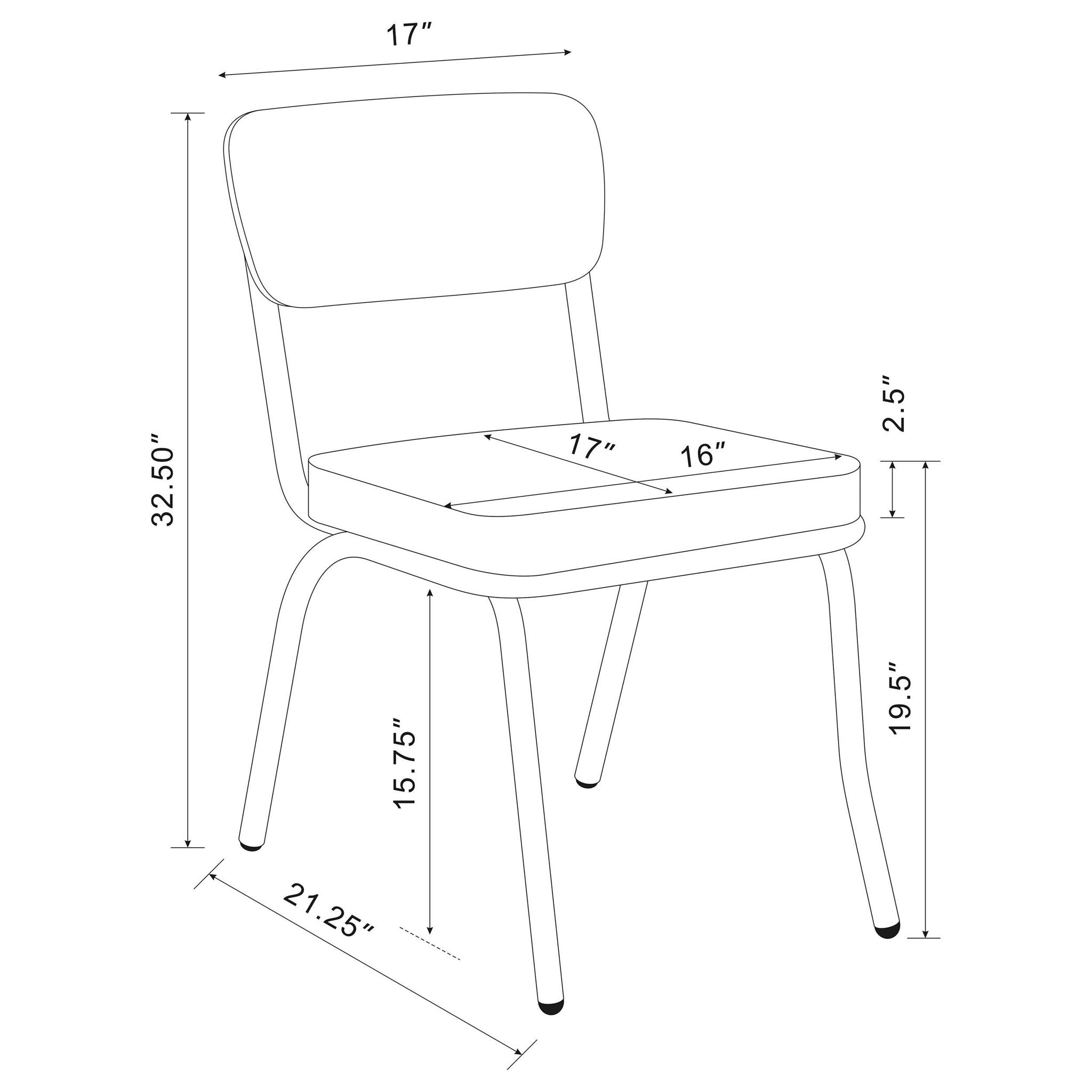 Retro Upholstered Dining Side Chair Black (Set of 2) - Atlantic Fine Furniture Melbourne FL