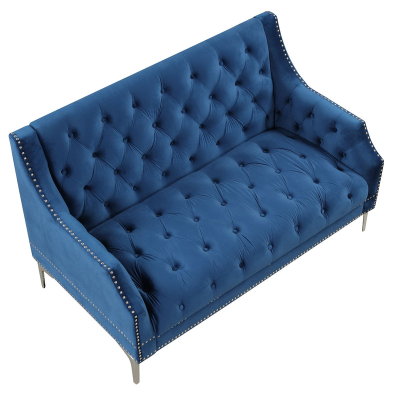 Modern Sofa Dutch Plush Upholstered Sofa & Metal Legs, Button Tufted Back