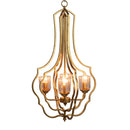 4 Light Metal Chandelier, Hanging Light Fixture With Adjustable Chain For Kitchen, Bulb Not Included - Gold