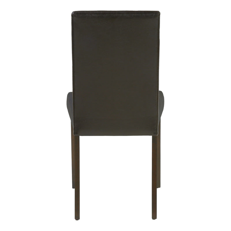 Upholstered Side Dining Chair Leather Look For Dining Room (Set of 2) - Brown