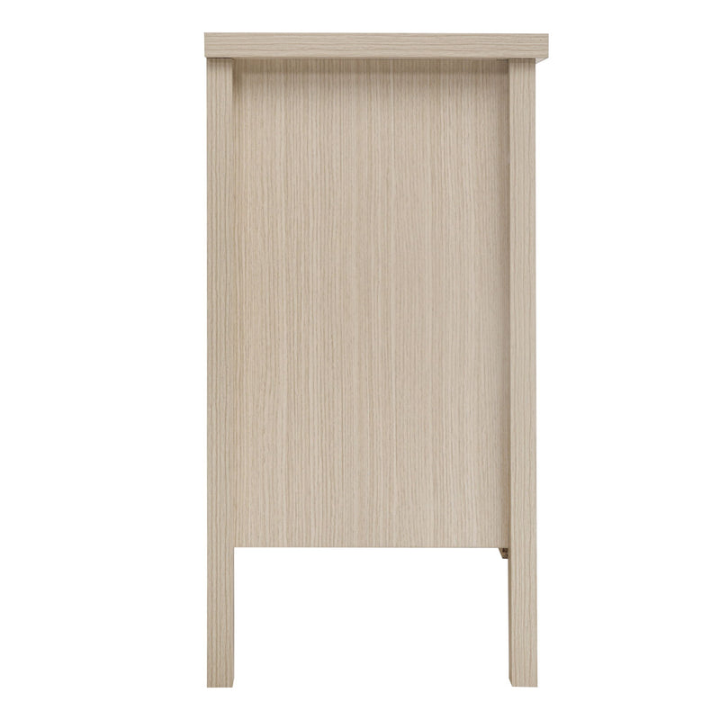 2 Door Carved Storage Cabinet With Adjustable Shelf, Accent Furniture