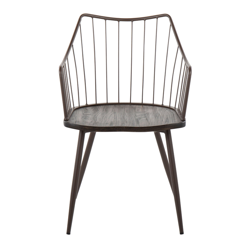 Winston - Farmhouse Style / Dining Chair - Brown / Dark Walnut