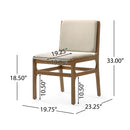 Contemporary Dining Chair Set Upholstered Fabric With Rubberwood Frame