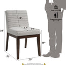 Edwyn - Side Chair (Set of 2) - Gray Fabric & Brown