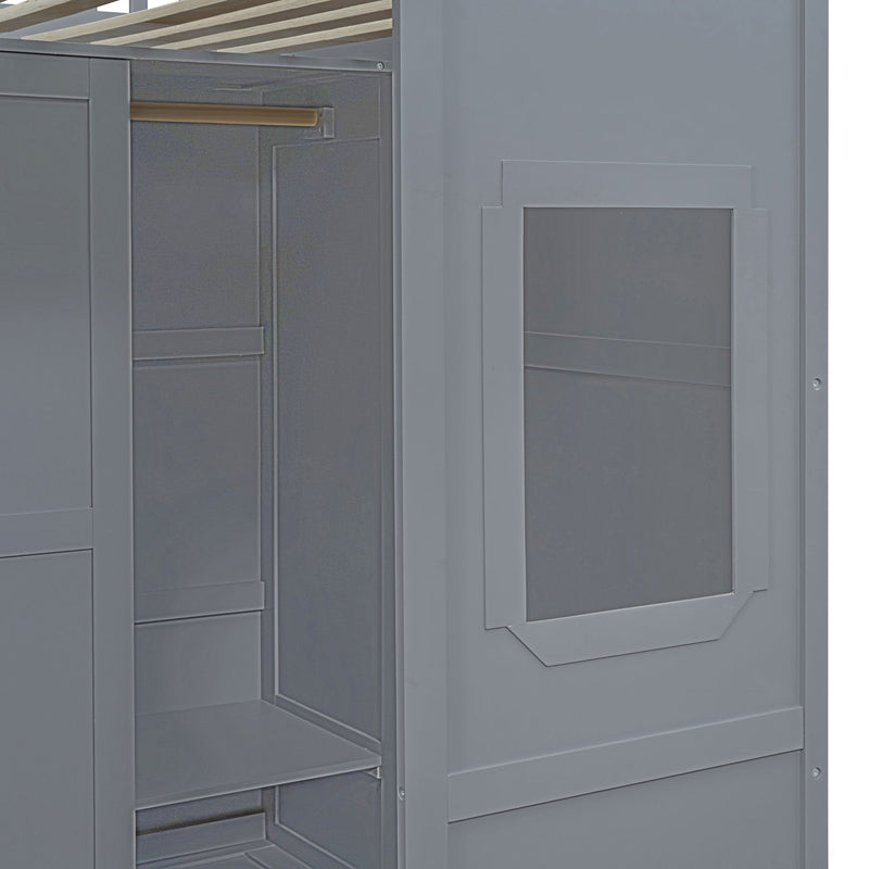 Loft Stylish Bed With Ladder And Wardrobe