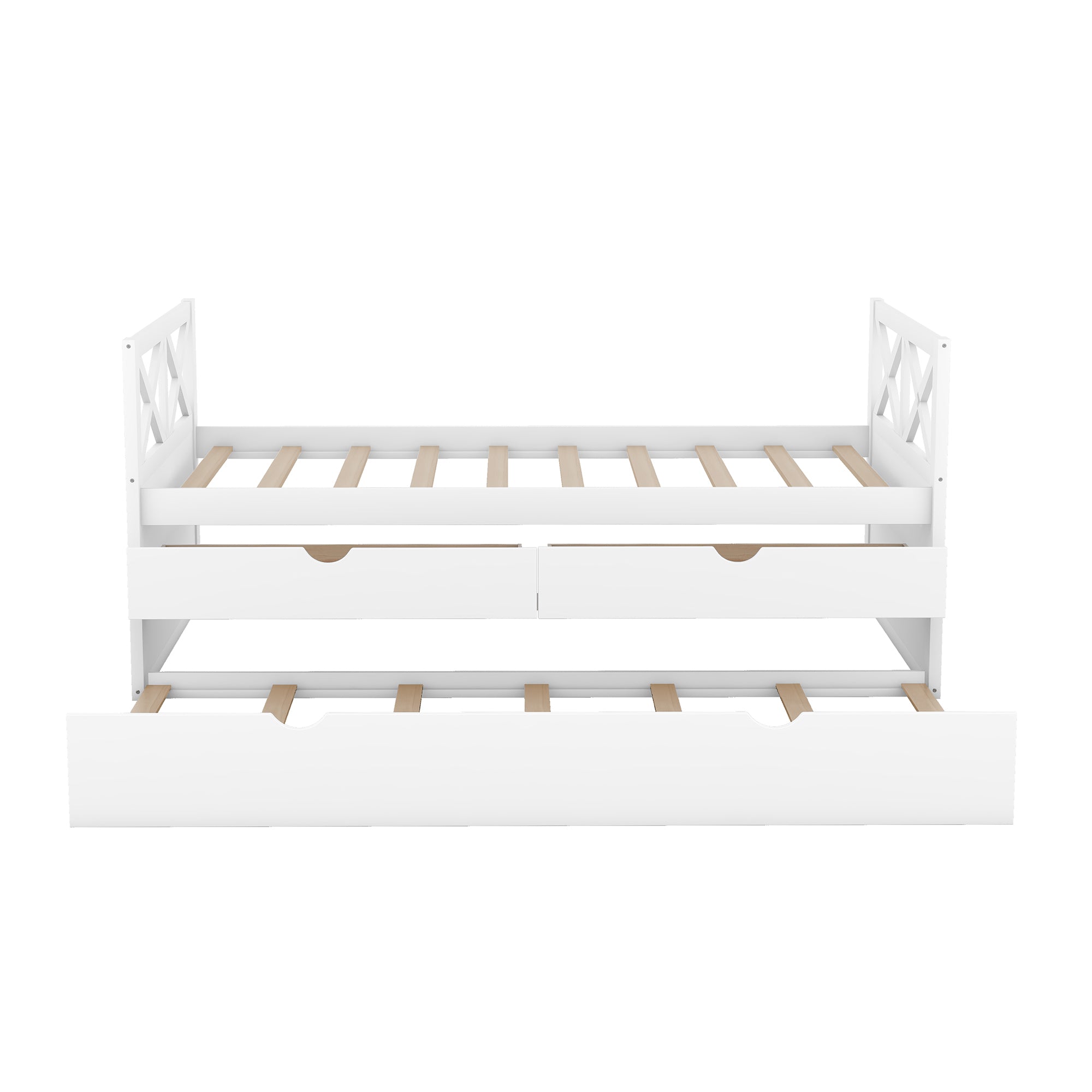 Multi-Functional Daybed with Drawers and Trundle, White