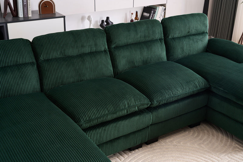 U-Shaped Profile Sofa, Including Two Single Seats And Two Chaise, Modular Sofa, Corduroy Sofa