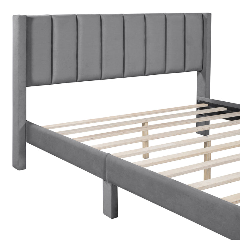 Storage Elegant Upholstered Platform Bed With Drawer