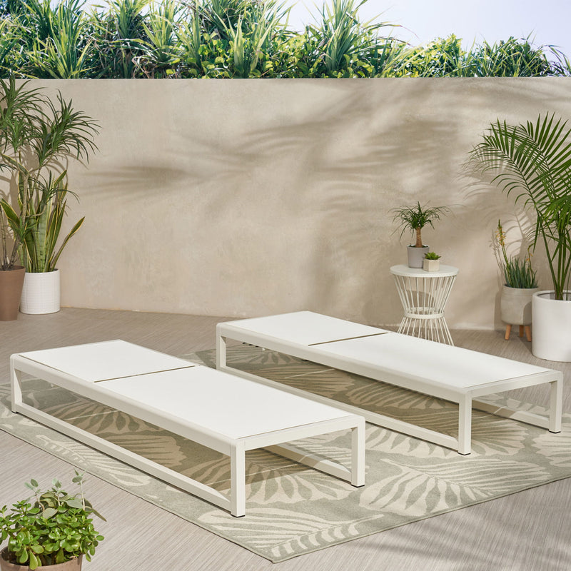 Outdoor Nylon Mesh Chaise Lounge, (Set of 2)