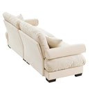 Modern Oversize Sofa With Cloud Like Comfort, Featuring Waist And Throw Pillows