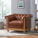 Luminex - Tufted Upholstered Club Chair With Nailhead Accents And Scrolled Tuxedo Arms