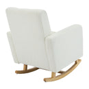 Accent Rocking Chair With Pillow, Spacious & Comfortable Seating For Living Room Or Bedroom - Cream White
