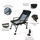 Camping Lounge Chair, Portable Folding Reclining Camping Chair With Adjustable Backrest For Indoor And Outdoor Camping Beach Hiking Fishing - Green / Black