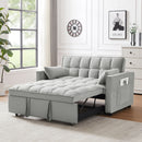 Modern Velvet Convertible Loveseat Futon Sofa With Pullout Bed, Reclining Backrest
