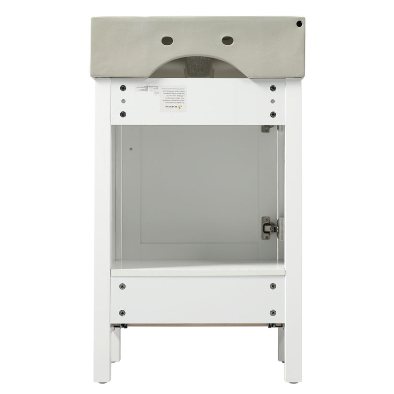 20.28" Bathroom Vanity With Sink & Storage - White