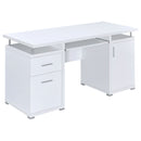 Modern Office Computer Desk With 2 Drawers, Adjustable Shelf, Slide Out Keyboard Tray