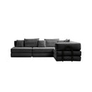 Modular L Shaped Floor Living Room Sofa Set With 6 Pillows