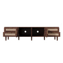 TV Stand, Media Console With 4 Drawers, Soft Closing Hinges - Dark Brown