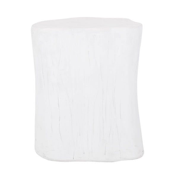 Outdoor, Lightweight Concrete Side Table - Antique White