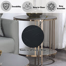 Zaidee - End Table - Sintered Stone & Champagne