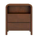Lionel - Mid-Century Modern Nightstand 2 Drawer - Brown