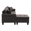 Modern Sectional Sofa Set With L Shape Chaise Lounge, Cup Holder, 4 Seat
