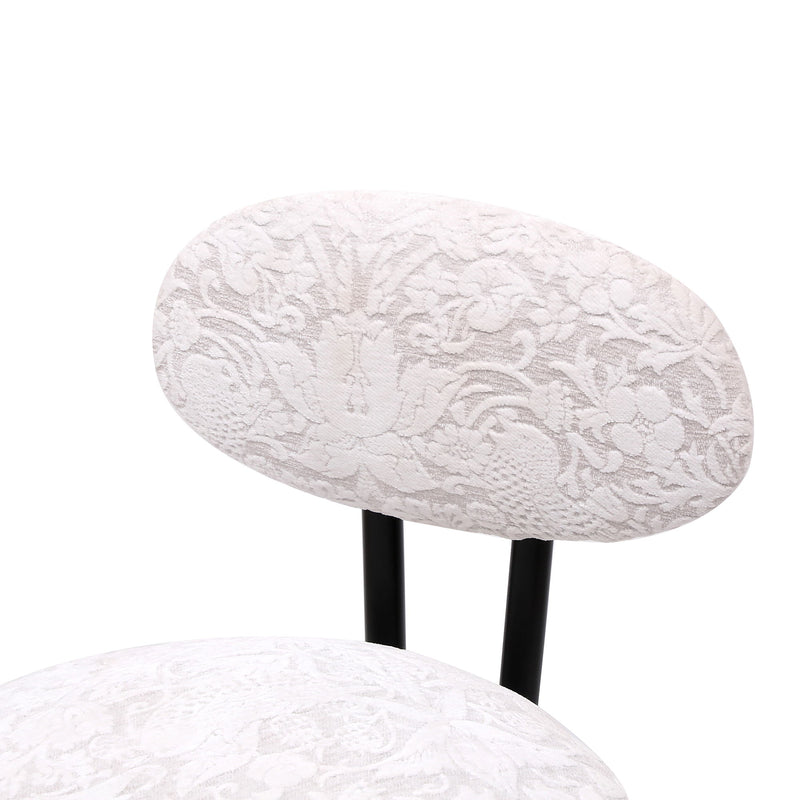 Round Print Bar Stools Upholstered Chairs For Kitchen (Set of 2)
