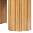 Jesse - Single Drawer Fluted Oval Console Desk - Honey Brown