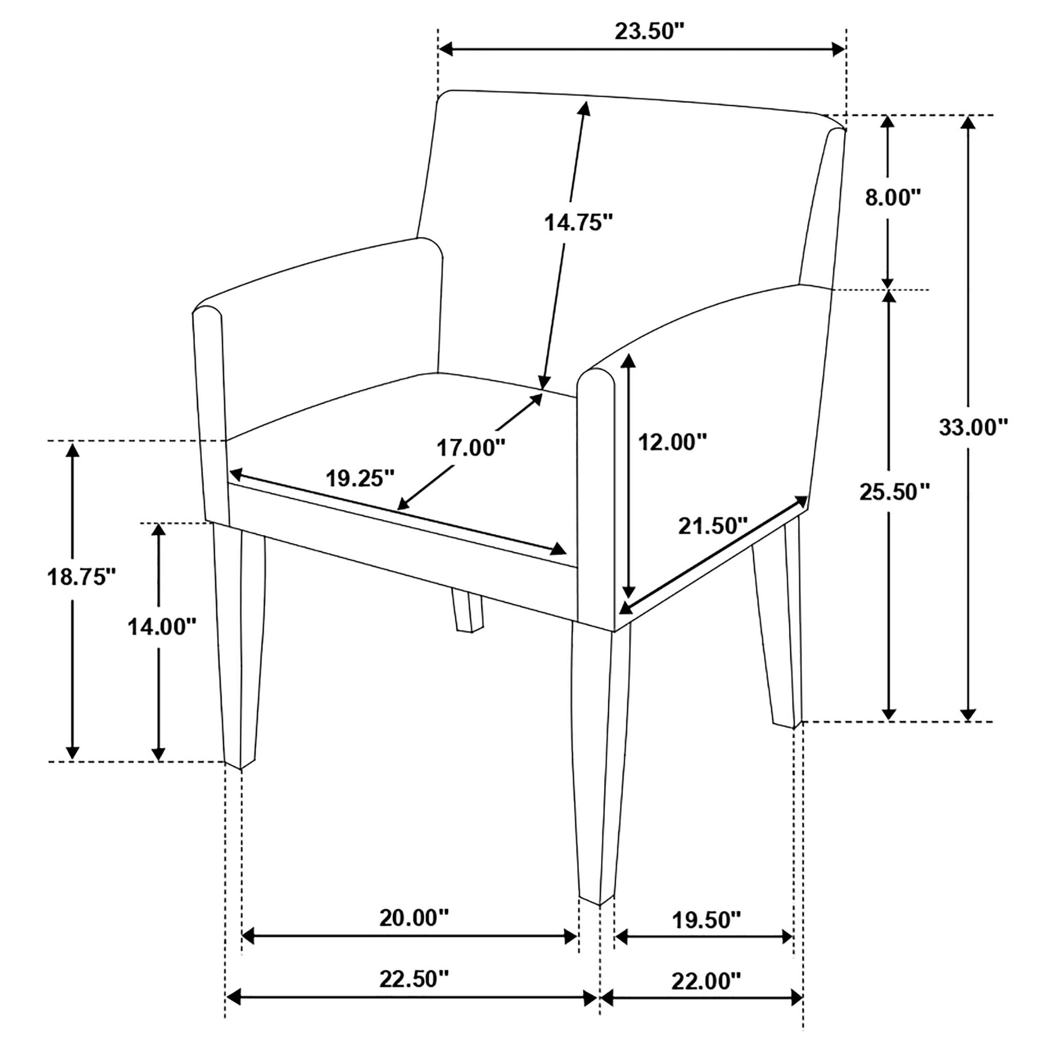 Catherine Upholstered Dining Arm Chair Grey (Set of 2) - Atlantic Fine Furniture Melbourne FL