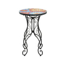 Colorful Outdoor Side Table With Ceramic Tile Top