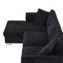 Modern Cloud Sectional Sofa L Shaped Luxury Couch Set With 2 Free Pillows 4 Seat With Oversized Chaise