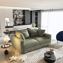 Plush Corduroy 4 Seat Sofa, Modern Comfy Upholstered Sofa Cloud Couch, Deep Seat Couches With Soft Pillows