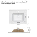 Rectangular Single Vanity Top With 1 Faucet Hole And Overflow Ceramic