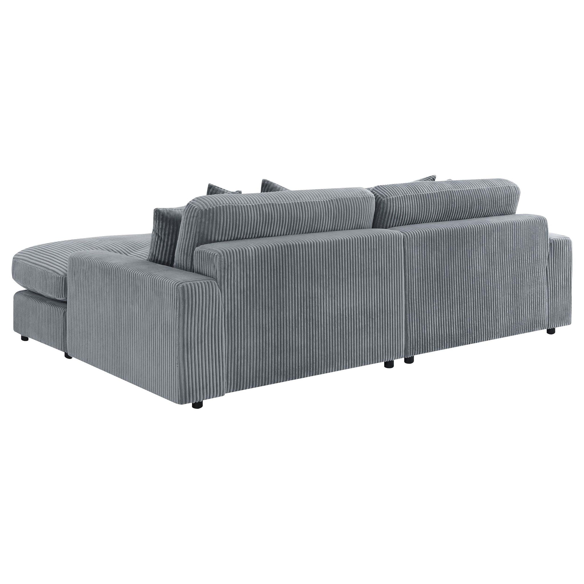 Blaine Upholstered Reversible Chaise Sectional Sofa Fog