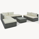 8 Pieces Outdoor Patio Furniture Conversation Wicker Sofa Set